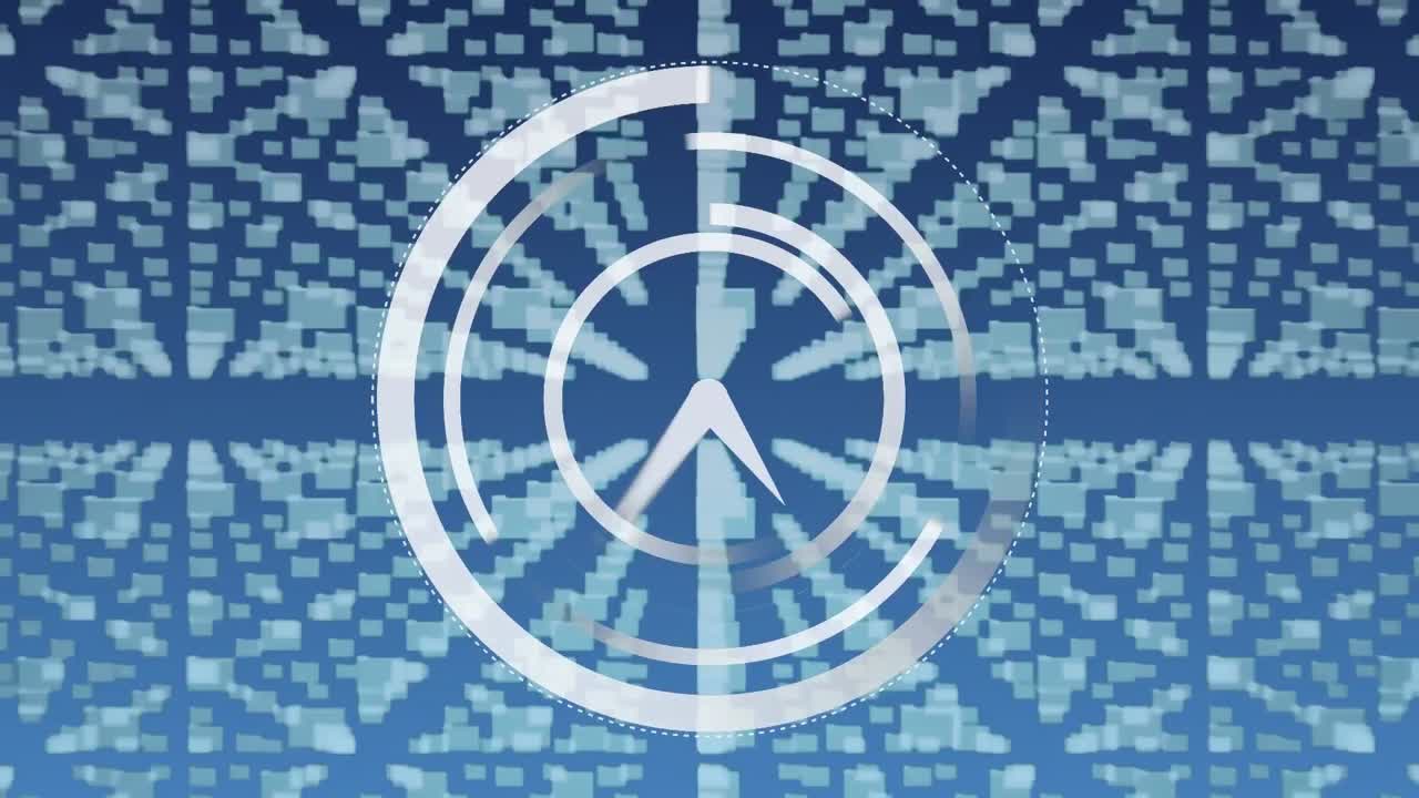 파란색 바탕에 움직이는 시계와  ⁇ 락의 애니메이션