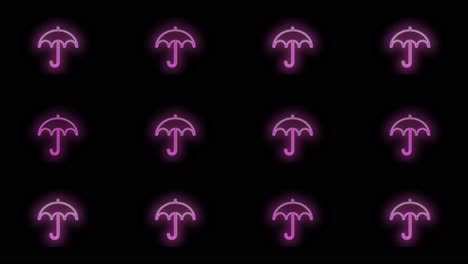 Pulsing-neon-pink-umbrella-pattern-in-rows-4