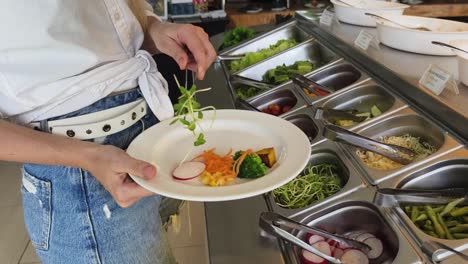 woman at a salad bar