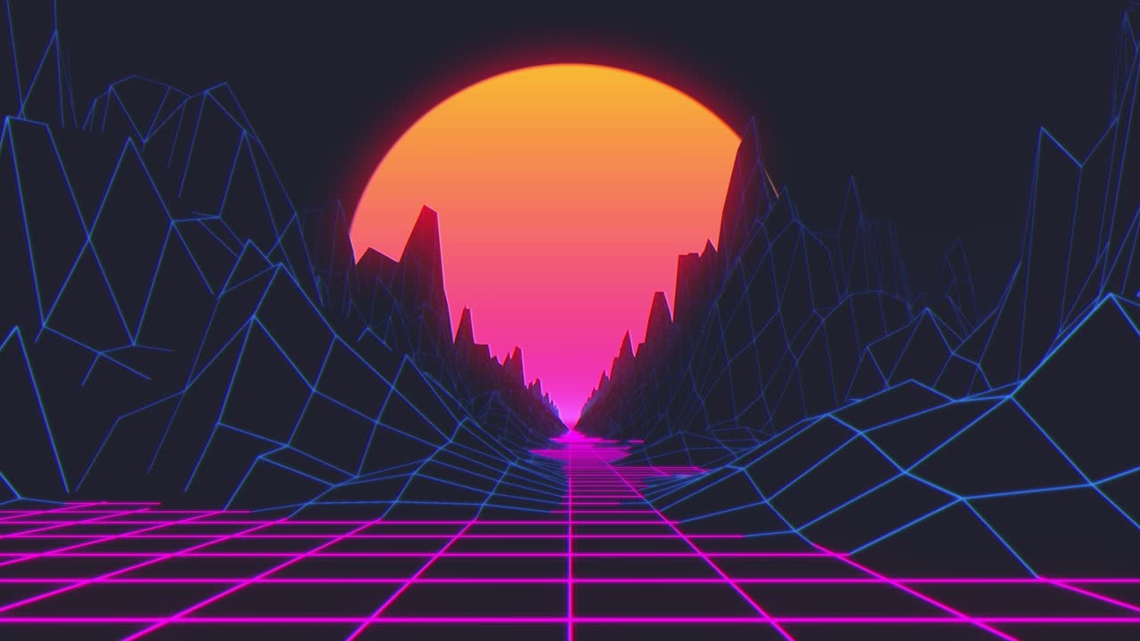 Retro futuristic background 80s style