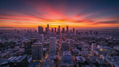 vibrant city skyline at sunset