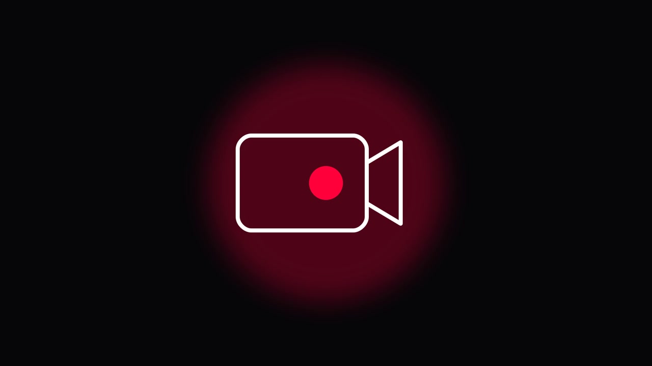 Minimalist Video Recording Icon on Dark Background