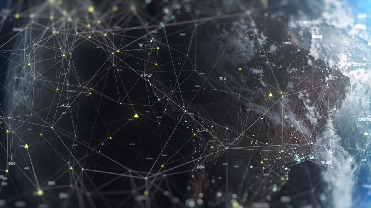 ai red en línea fondo de animación de la tierra 3d. concepto propagación global de la epidemia infectada o hacking. conexiones de la humanidad seguridad blockchain.