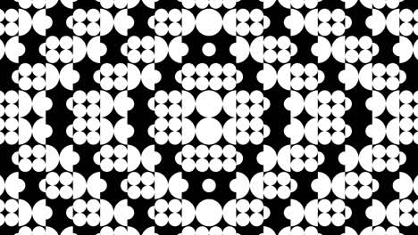 abstract animated black and white geometric pattern. circles in minimal dynamic mosaic. motion graphic background in a flat design