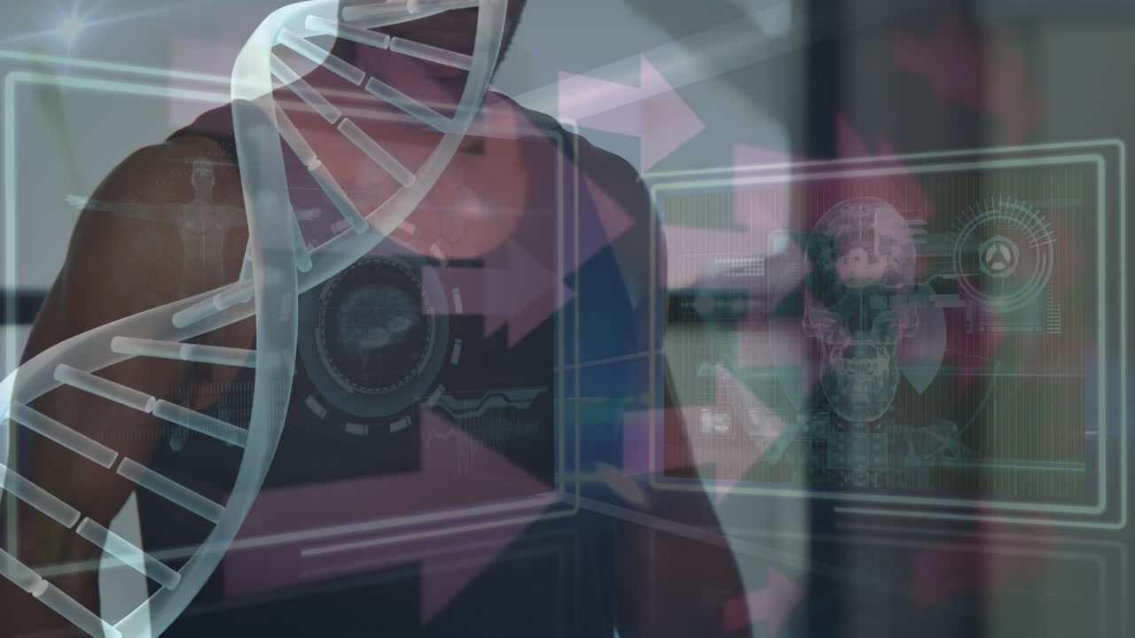 건강한 아프리카계 미국인 남성에 대한 의료 데이터 처리의 애니메이션