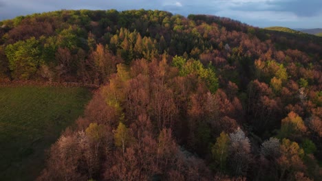 The-amazing-sunset-aerial-view-stock-footage-of-Banska-Bystrica-is-a-perfect-representation-of-the-stunning-beauty-of-the-Slovakian-landscape,-perfect-for-any-project