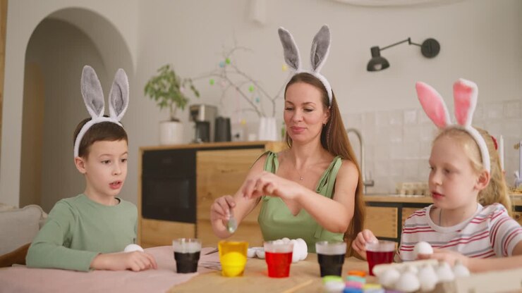 Family Easter Egg Decorating Fun