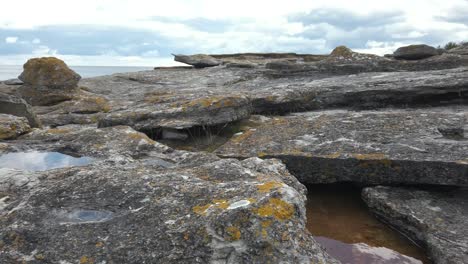 large plates of stone line the coast of bohuslan