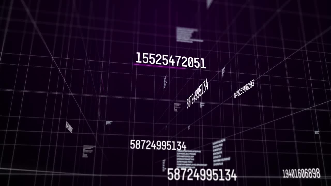 animación de números cambiantes sobre un fondo negro