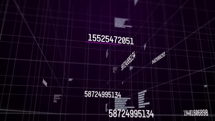 Animation of changing numbers over black background