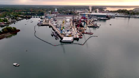 portsmouth naval shipyard in kittery maine aerial push in