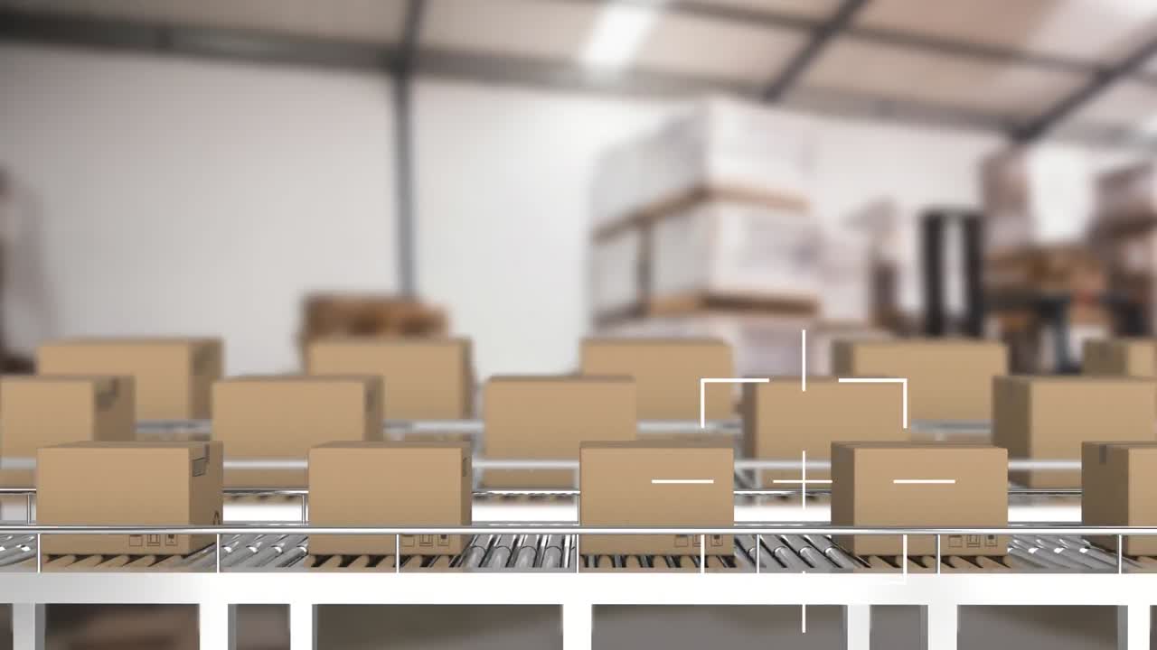 컨베이어 벨트 에 있는 패키지