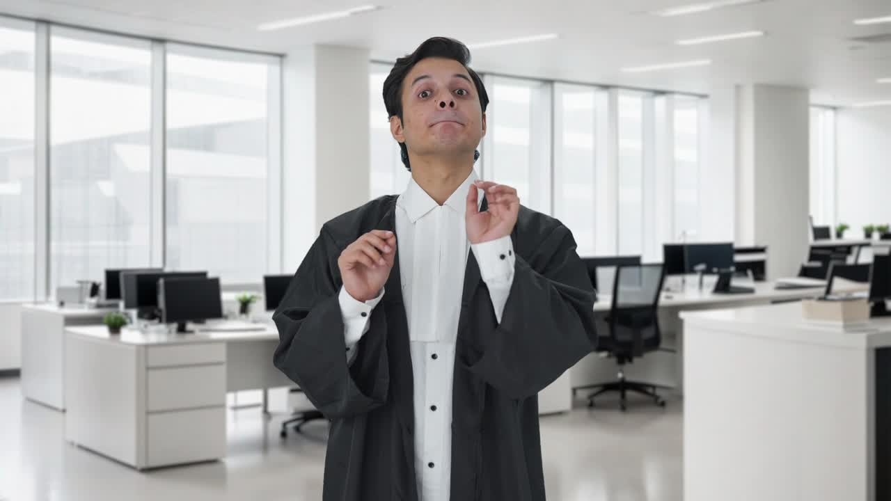 행복 한 사람 과 대화 하는 인도인 변호사