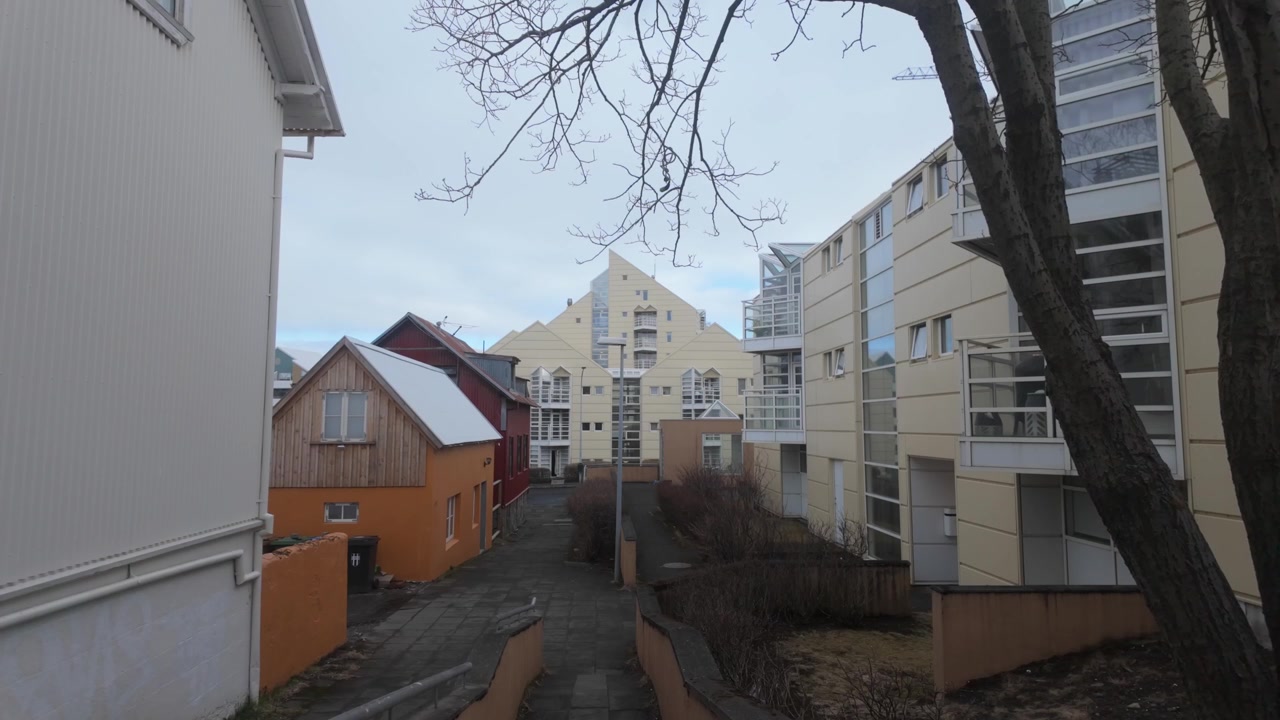 Houses and buildings in Reykjavík, Iceland.