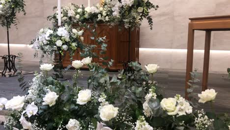 flower arrangement at the wedding ceremony