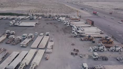 Industrial-Vehicle-Yard-Aerial-Footage-–-Fly-Forward