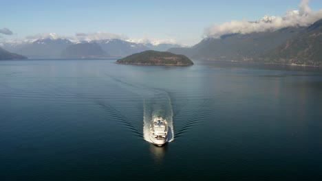ferry boat cruising in the howe sound to horseshoe bay in bc, canada