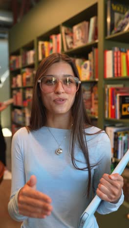 woman in a bookstore