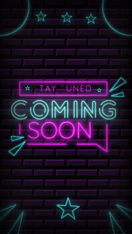 Motion Graphic of Neon coming soon background