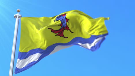 flag of department of drôme in auvergne-rhône-alpes region, france. loop