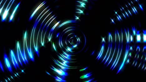 líneas circulares giratorias abstracto color azul fondo negro