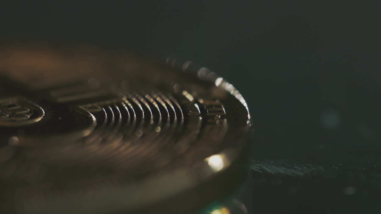 primer plano de un bitcoin