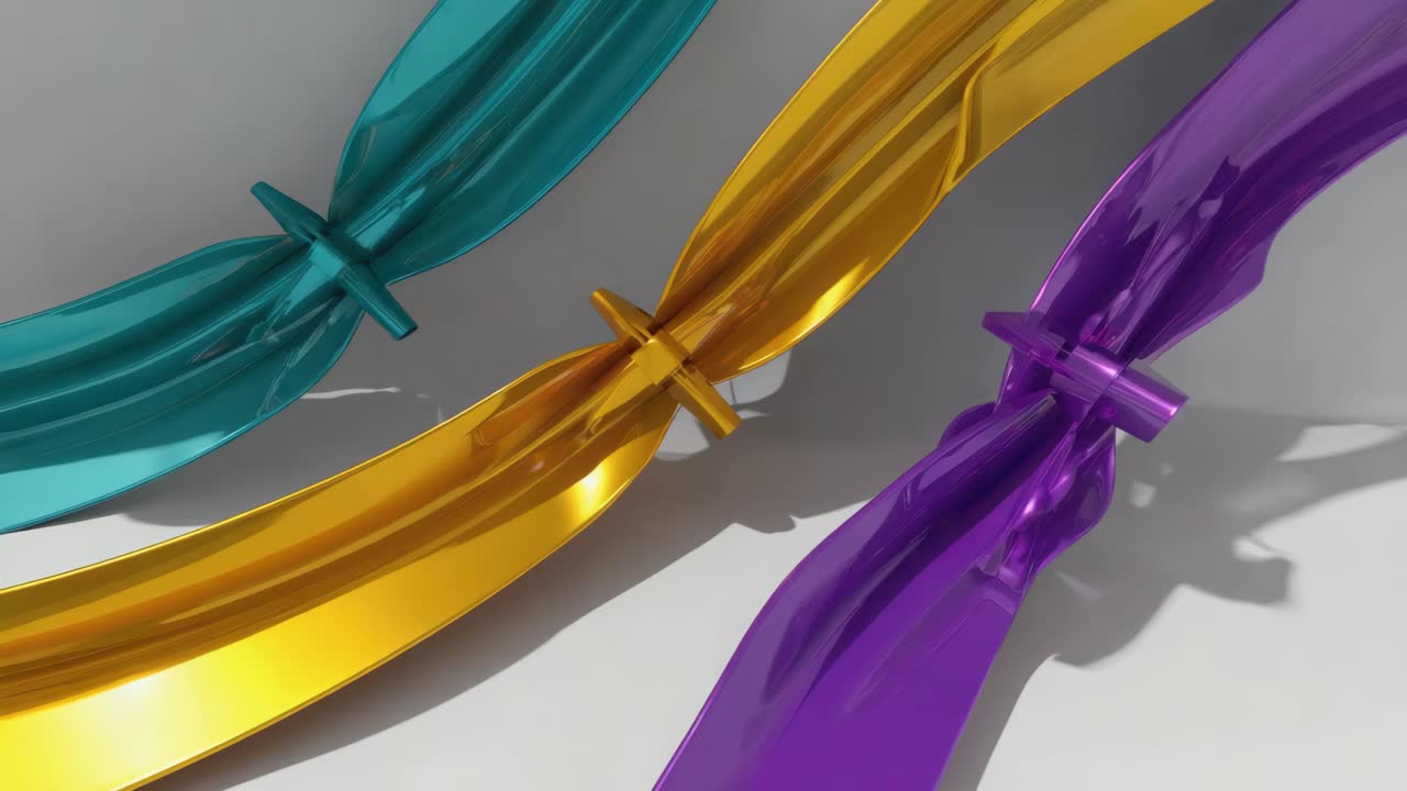 Abstract Metallic Ribbons