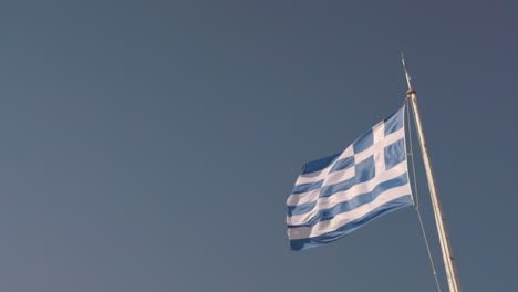 Greek-flag-in-slow-motion-in-the-wind