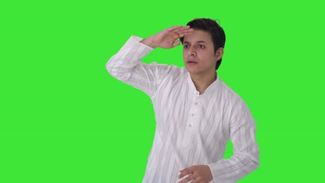 Indian-man-looking-and-finding-someone-Green-screen