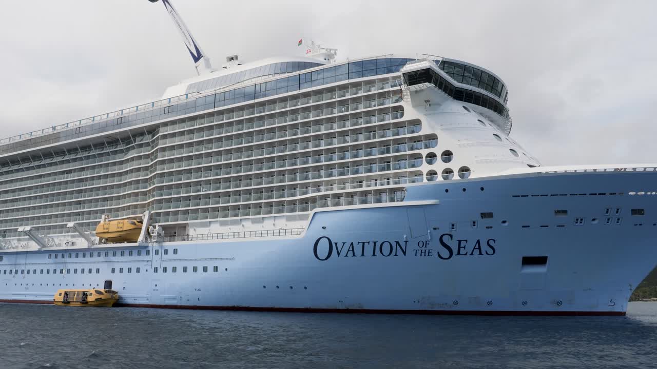 Cruise ship anchored at Mystery Island, Vanuatu.