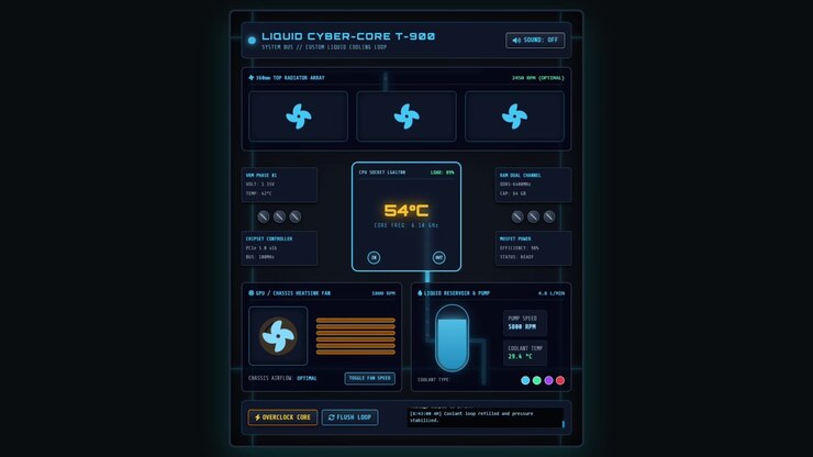 CyberStyle PC Hardware Monitoring Dashboard HUD