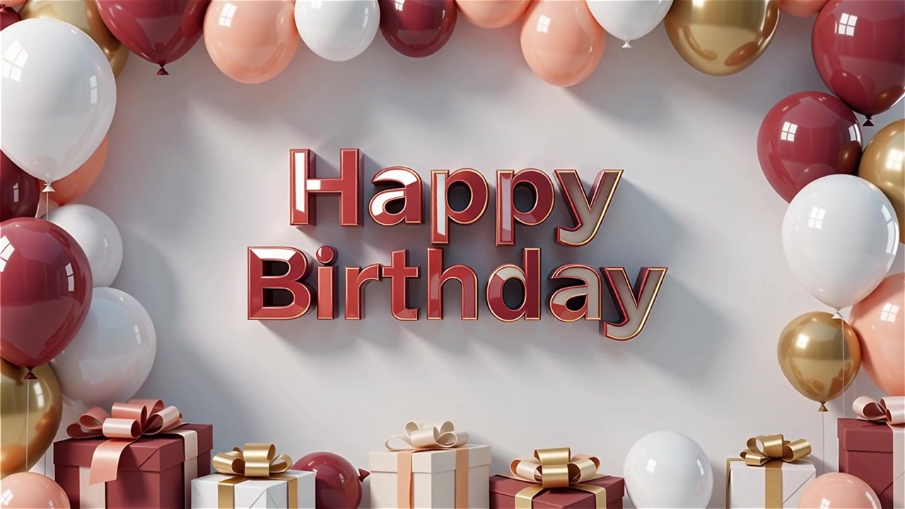 Sfondo di compleanno con palloncini e regali
