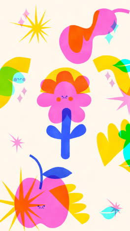 motion graphic of hand drawn risograph element collection