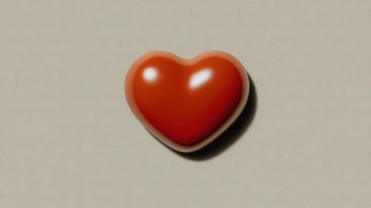 Raffigurazione estetica di un affascinante cuore rosso su uno sfondo delicato, che cattura l'essenza dell'amore e dell'emozione attraverso immagini semplici ma d'impatto