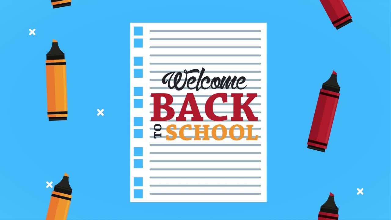 학교로 돌아가는 시간 노트북 시트와 연필로 글자를 쓰는 것