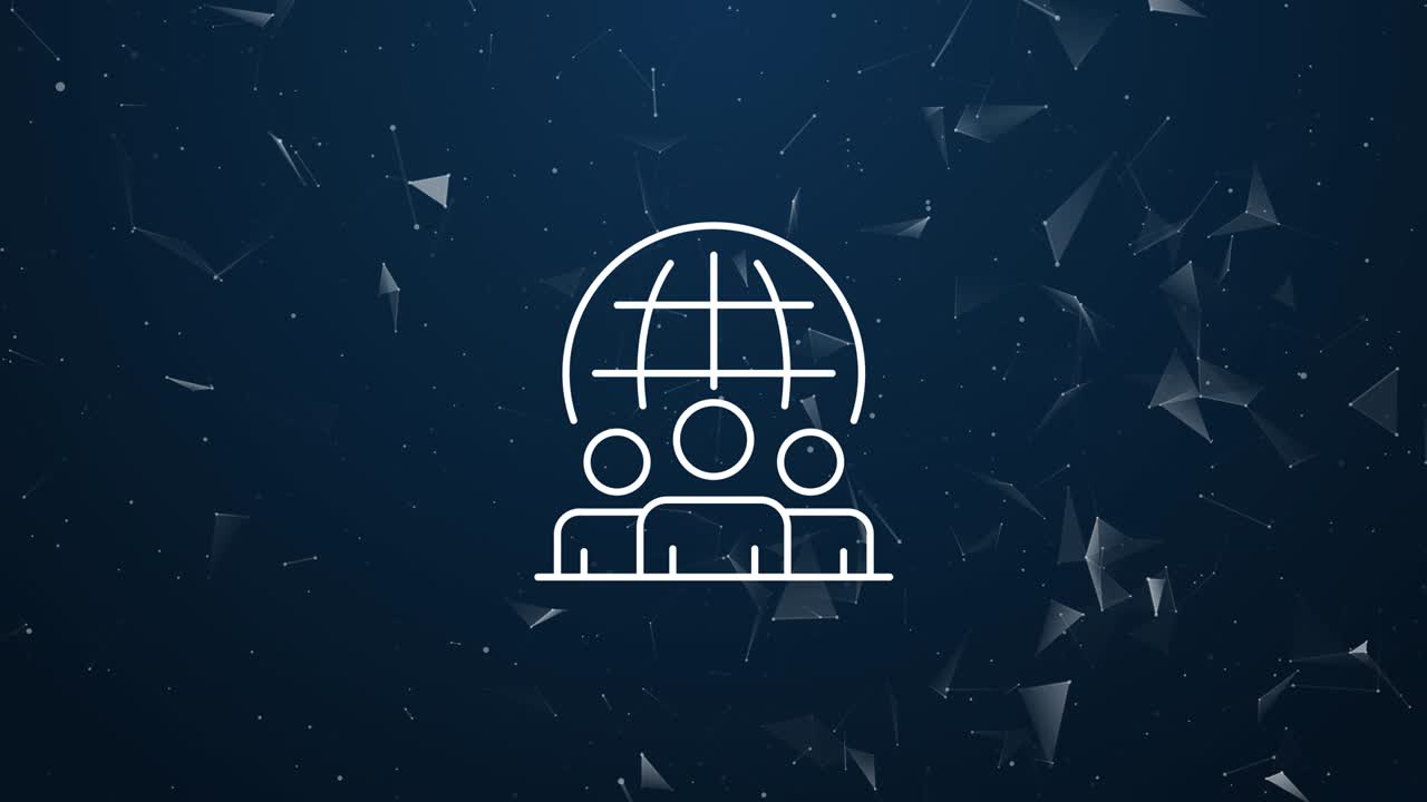 introducción explosiva del concepto de equipo internacional. animación poligonal 4k