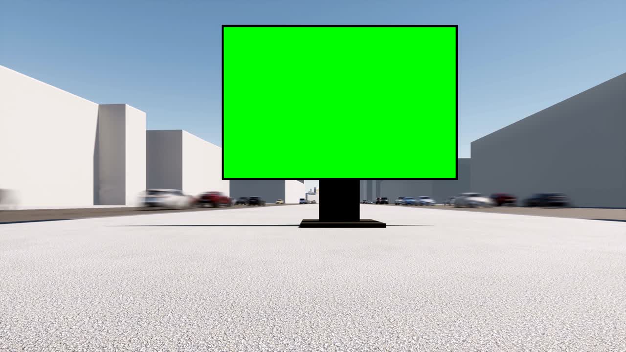 도시 거리 광고판 녹색 스크린 마케팅 디자인 배너 빈 모