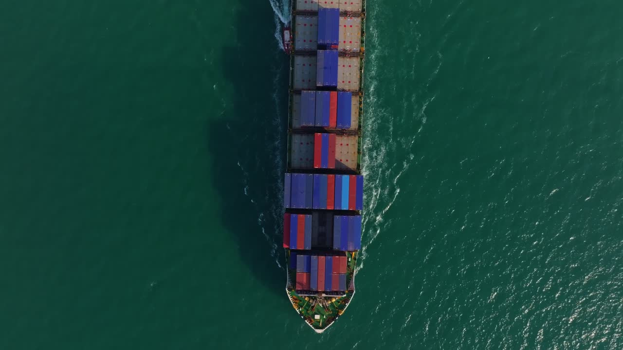 Cargo ship sailing open sea for global trade, Thailand
