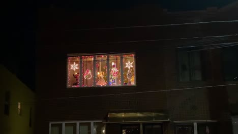 beautiful cozy christmas lights on a window sill