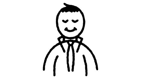 groom suit hand draw line icon animation