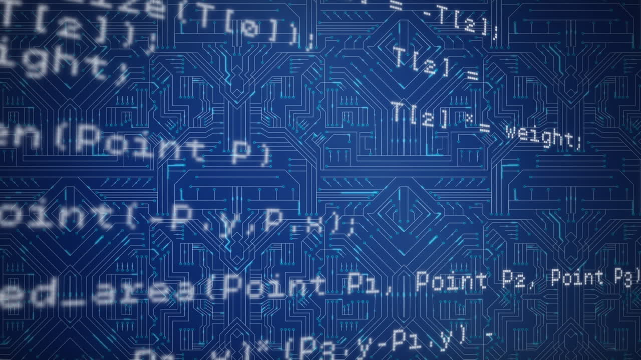 Data on blue circuit board