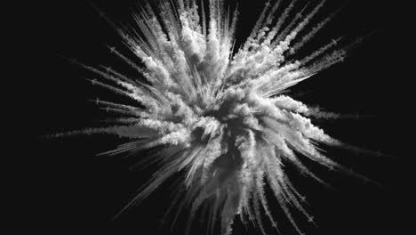 animation of a monochrome explosion of a powder.