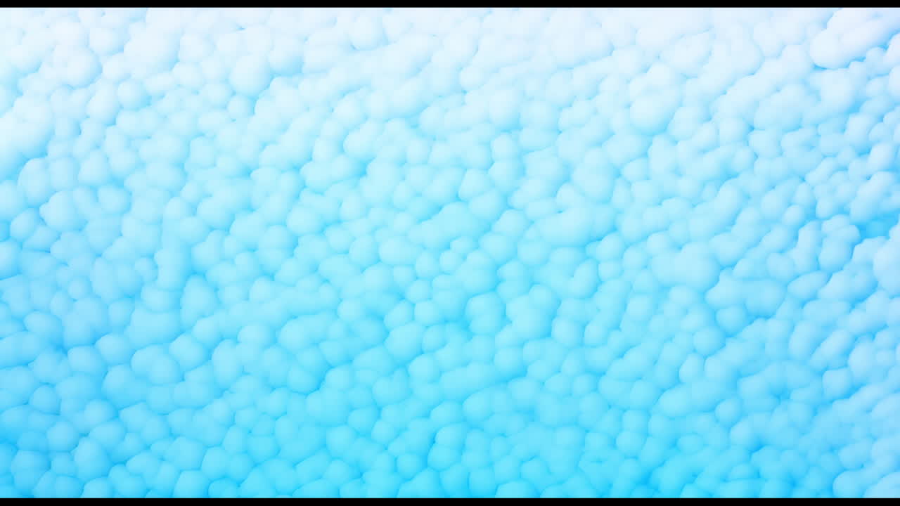 파란색 배경에서 움직이는  ⁇ 색 모양의 애니메이션