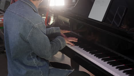 person playing piano