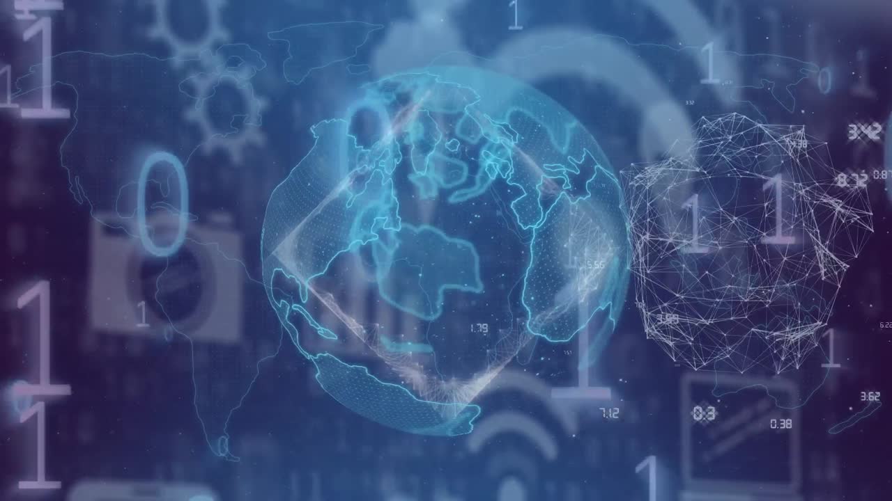 Animation of globe over data processing