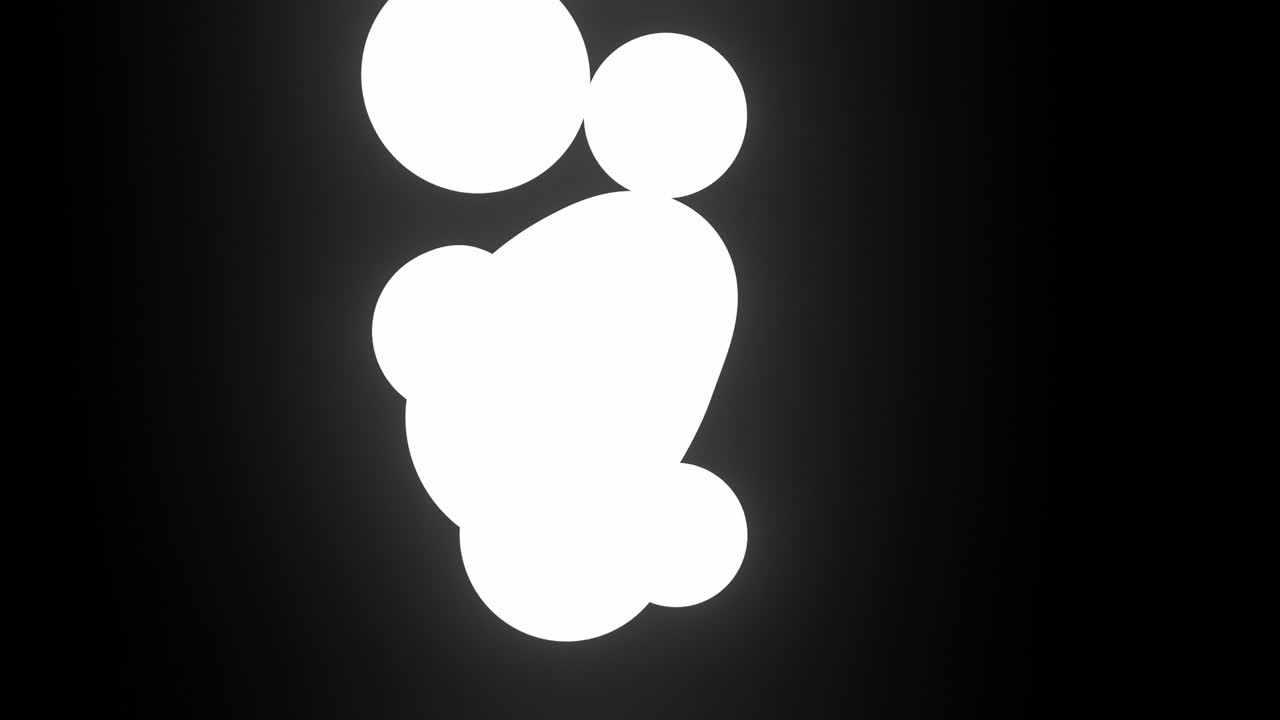 Abstract White Shapes on Black Background