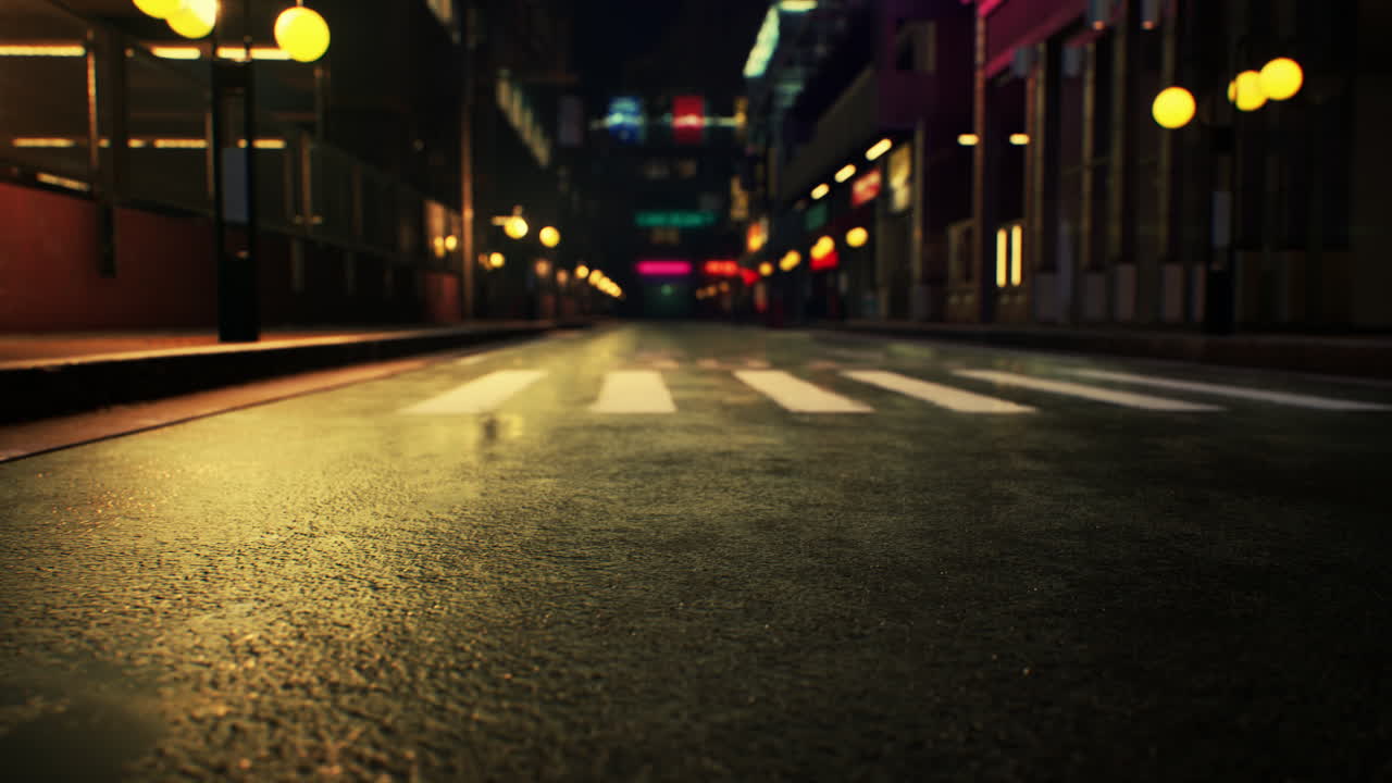 scena notturna della città giapponese con luci al neon