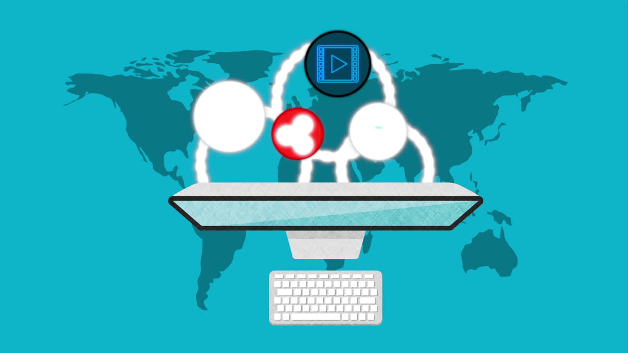 escritorio con tecnología de redes sociales