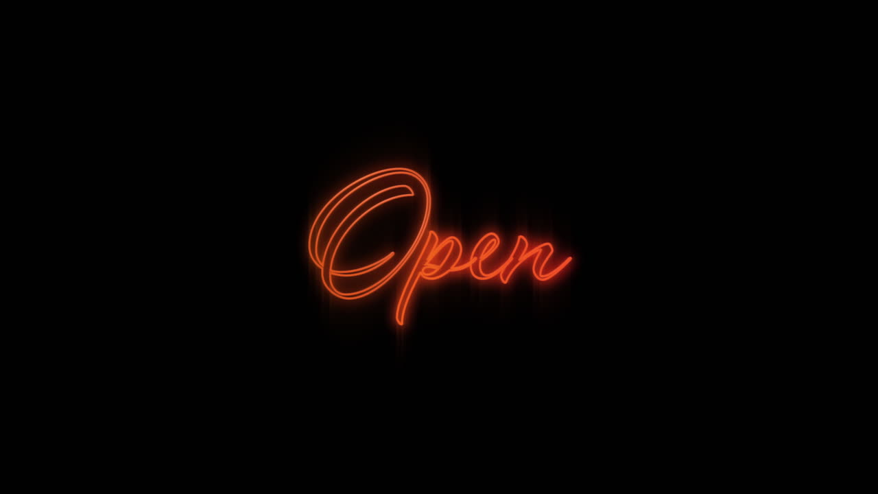 Emerging orange Open neon billboard