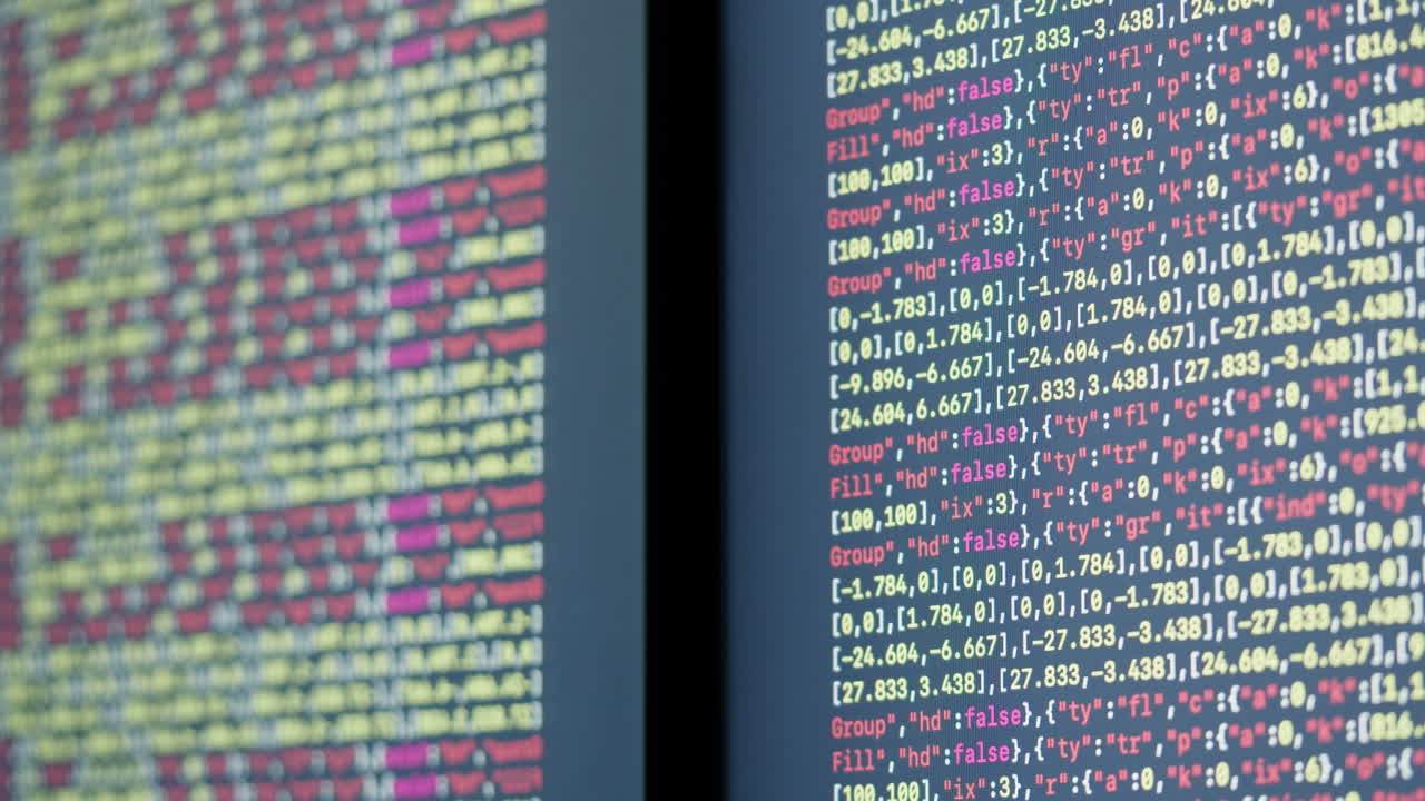 Close-up view of computer code on a monitor